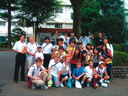 commemoration picture in front of asaka High school.