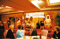 Japanese traditional dance and music were introduced as welcome show. 